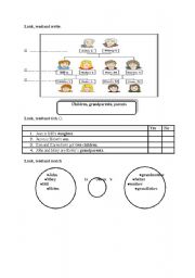 English worksheet: practising the possessive case with family relationships