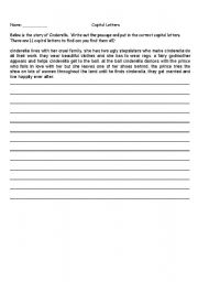 English worksheet: Cinderella Captial Letters