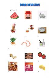 English worksheet: Food vocabulary revision