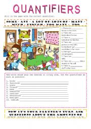 English Worksheet: quantifiers