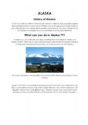 English worksheet: ALASKA