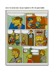 English Worksheet: Simpsons Comic (1 of 2)