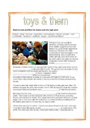 English Worksheet: TOYS AND THEM