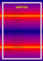 English worksheet: QUANTIFIERS