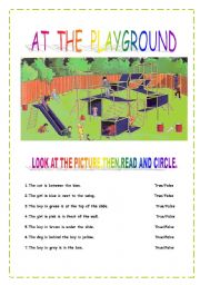 PREPOSITIONS -AT THE PLAYGROUND