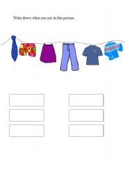 English Worksheet: clothes
