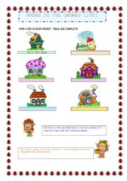 English worksheet: Where do the gnomes live? (Part 1)