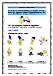 English worksheet: PRESENT CONTINUOUS