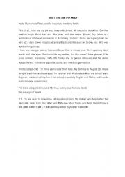 English Worksheet: The Smith family