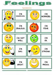 English Worksheet: FEELINGS dominoes !!!!!!!!!!!!!!!! 2/3