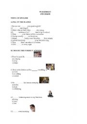 English Worksheet: using of simple present tense