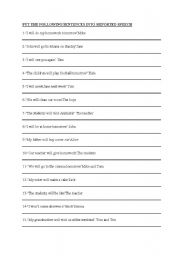 English worksheet: Reported Speech 