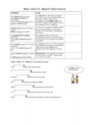 English worksheet: Must or Have to?
