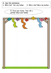 English worksheet: family