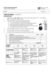 English Worksheet: The Friendly Letter - My New school