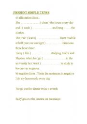 English Worksheet: present simple