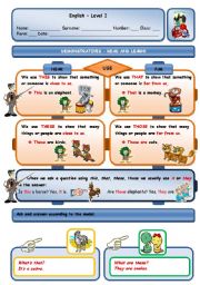 DEMONSTRATIVES AND WILD ANIMALS - PAGE 1