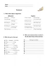 English Worksheet: Have got