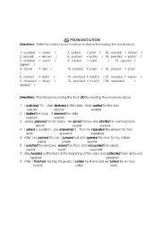 English worksheet: ED pronunciation