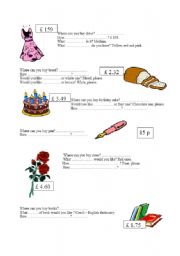 English Worksheet: Shopping