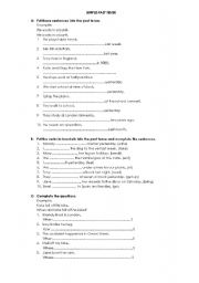 English Worksheet: simple past tense