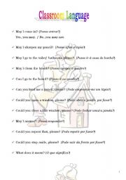 English worksheet: Classroom Language