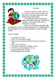 English Worksheet: Our Earth