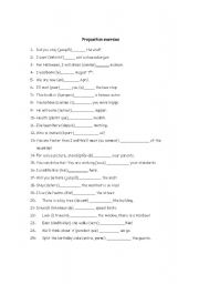 English Worksheet: prepositions