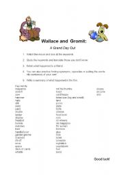 English Worksheet: Wallace and Gromit: A Grand Day Out