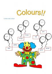 English Worksheet: Listen and colour!