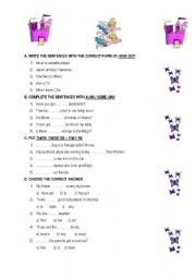 English worksheet: revision worksheet