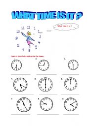 English worksheet: 2) WHAT TIME IS IT ?