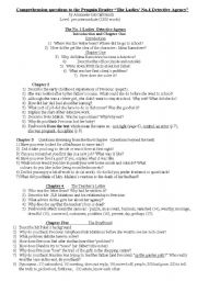 English Worksheet: Comprension Questions to the ten chapters of: The No.1 Ladies Detective Agency by Alexander McCall Smith.