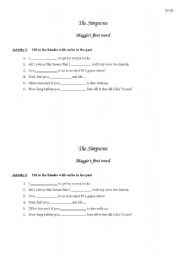 English worksheet: The Simpsons `Lisas first word part 2