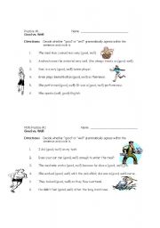 English worksheet: Good vs. Well Short Practices