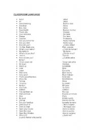 English Worksheet: CLASSROOM LANGUAGE