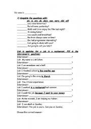 English worksheet: practice- basic tenses