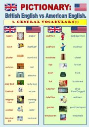 English Worksheet: British English vs American English - PICTIONARY Part2