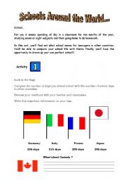 English Worksheet: Schools around the world