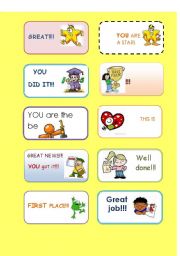 English Worksheet: stickers