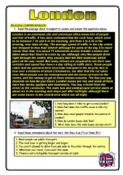 English Worksheet: LONDONS TRANSPORT Worksheet