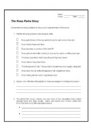 English Worksheet: The Rosa Parks Story (movie)