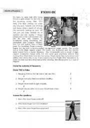 English Worksheet: Fergies Workout Routine