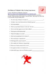 English Worksheet: Valentines Day History Questions