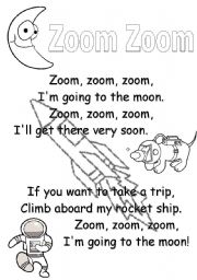 English Worksheet: Poem Zoom Zoom