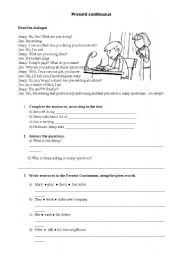 English Worksheet: Present continuous