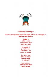 English Worksheet: Number Printing