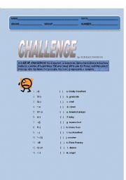 English worksheet: CHALLENGE