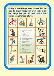 English Worksheet: What Goofy can do.