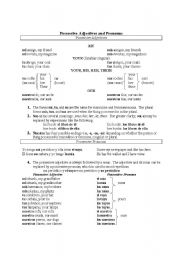 English worksheet: possessives adjectives